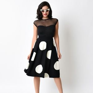 long black polka dot skirt